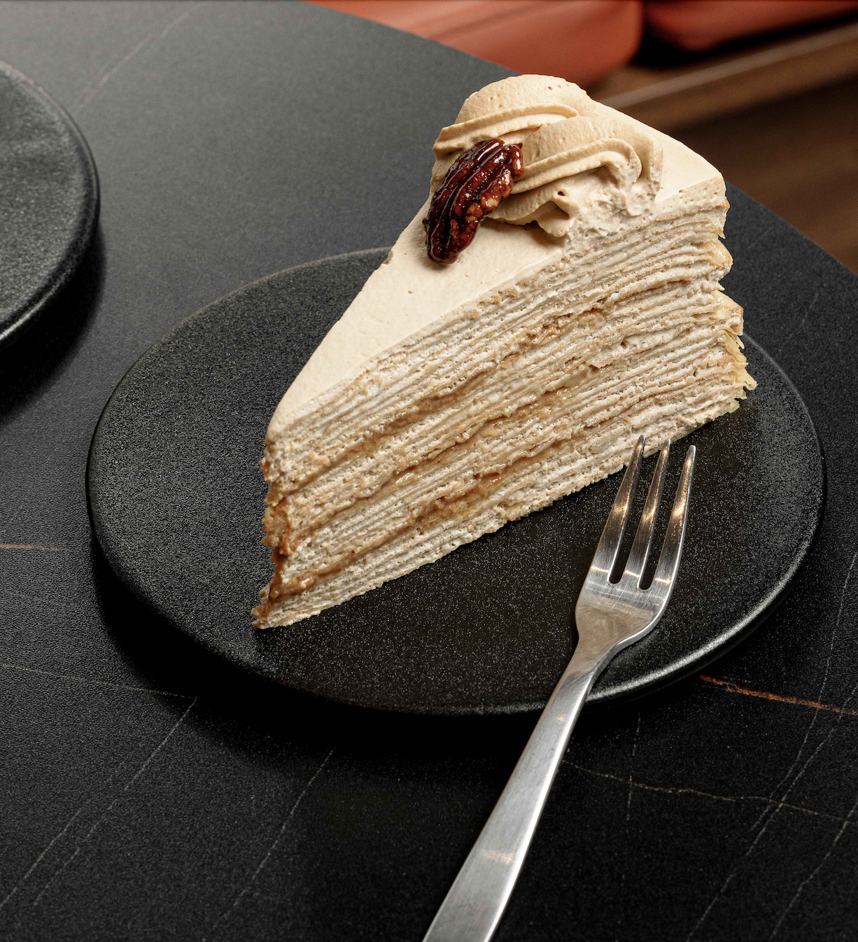 Coffee Pecan Crepe Cake