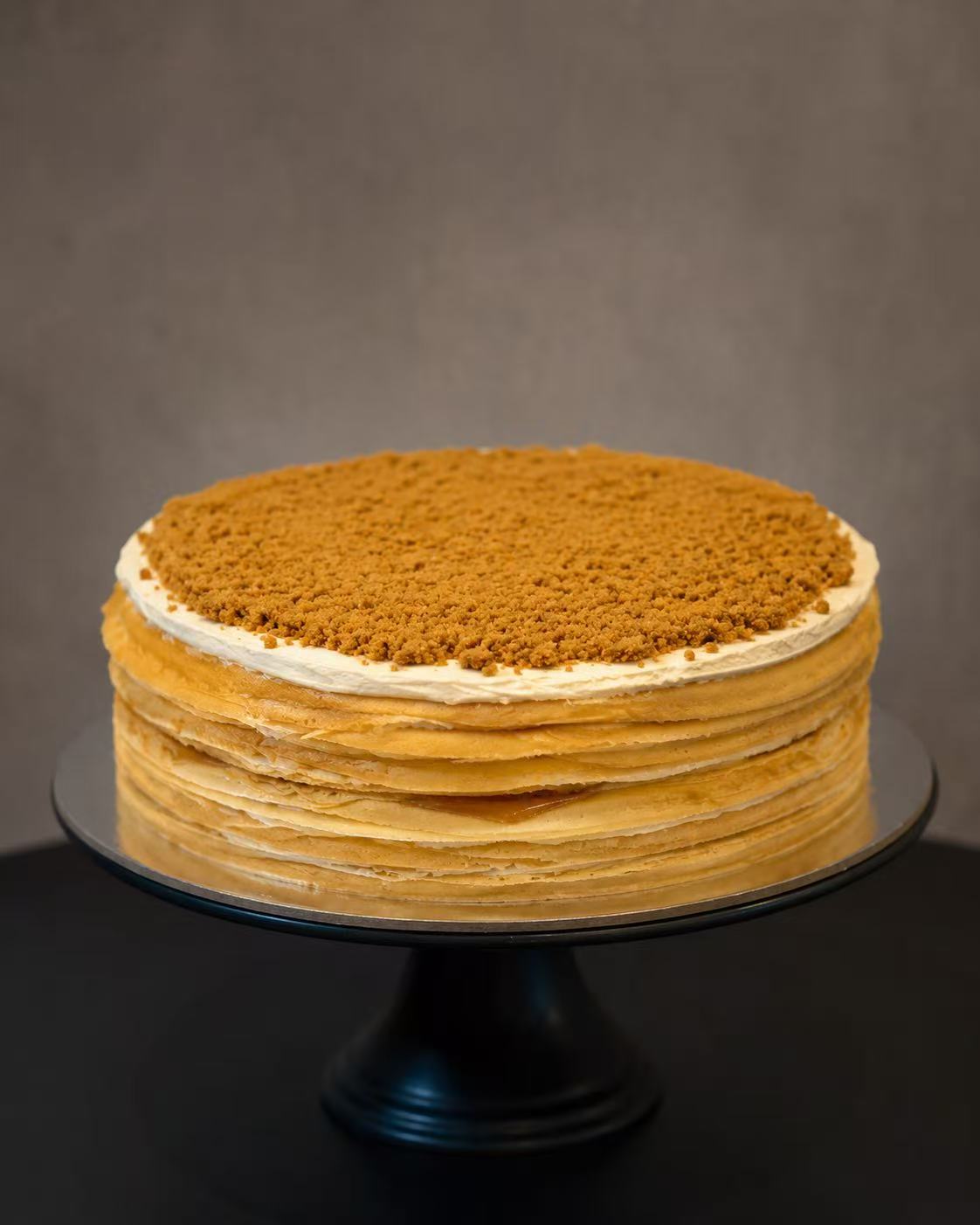 Biscoff Caramel Crepe Cake